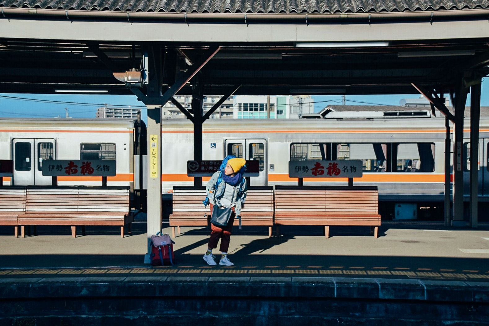 The moving windows, train ride through in central Japan.