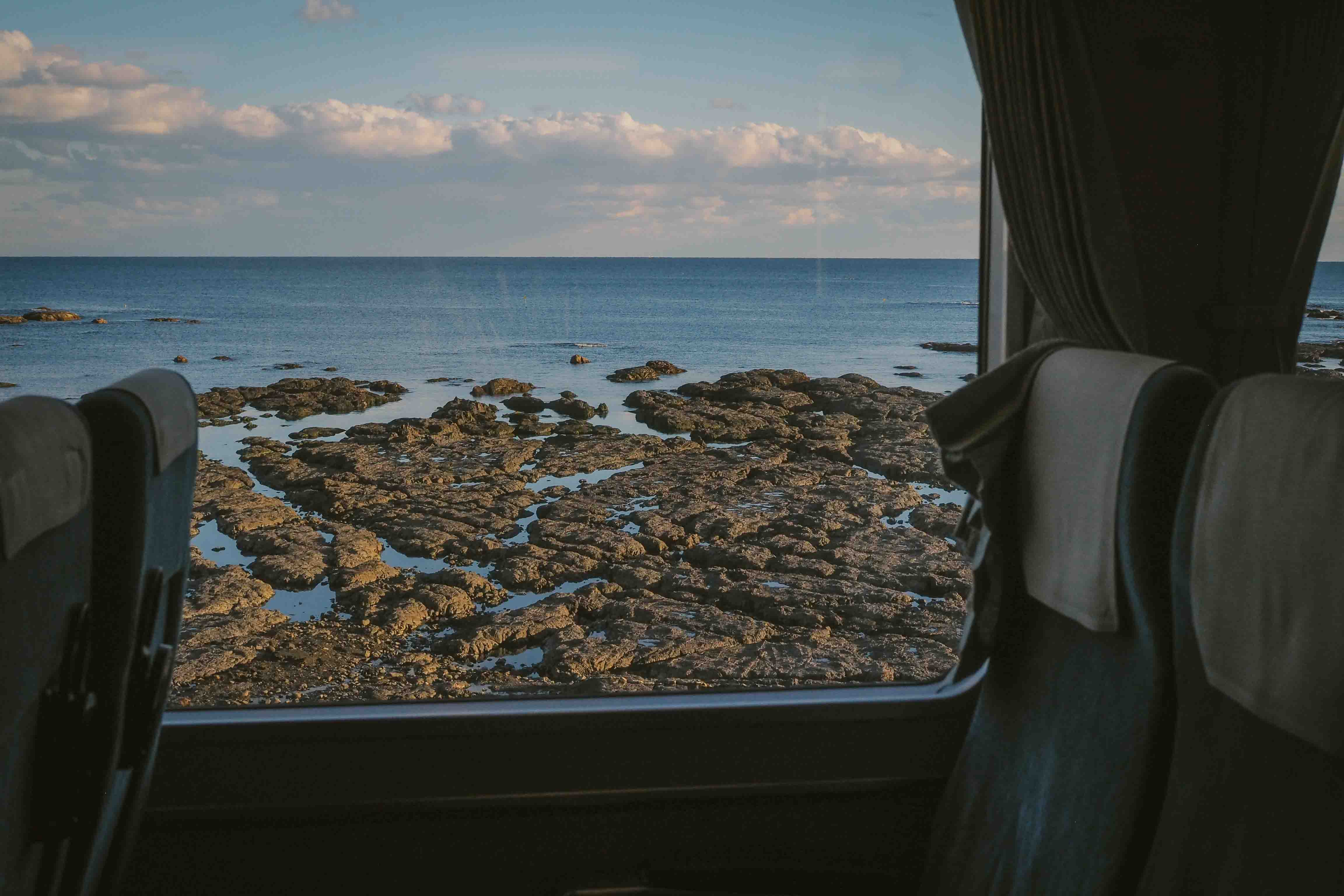 The moving windows, train ride through in central Japan.