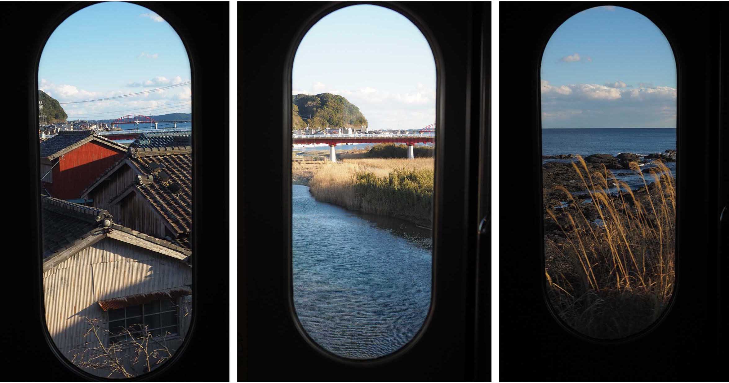 The moving windows, train ride through in central Japan.